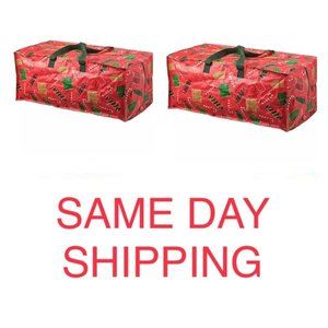 NEW 2 HOLIDAY BAGS * IKEA VINTER FRAKTA Shopping Storage Bag Christmas  …